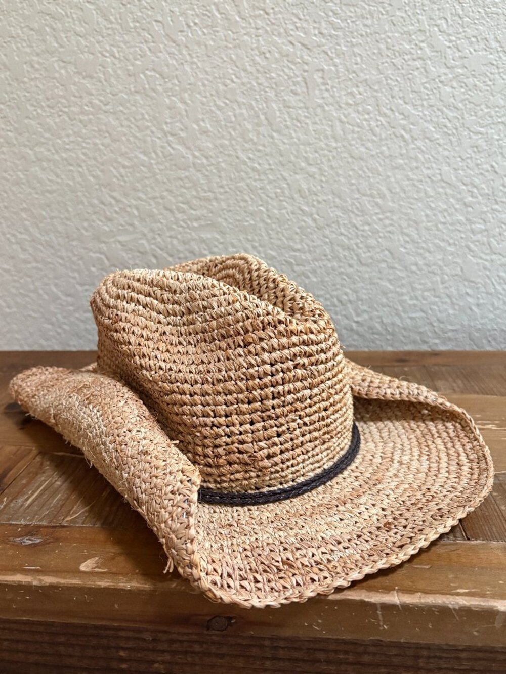 San Diego Hat Co. Women's Crocheted Raffia Cowboy Hat